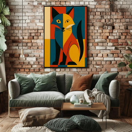 Stylized Geometric Fox Abstract, Artistic, or Pop Culture Poster PosterGoat