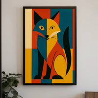 Stylized Geometric Fox Abstract, Artistic, or Pop Culture Poster PosterGoat
