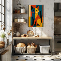 Stylized Geometric Fox Abstract, Artistic, or Pop Culture Poster PosterGoat