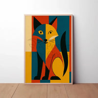 Stylized Geometric Fox Abstract, Artistic, or Pop Culture Poster PosterGoat