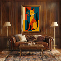 Stylized Geometric Fox Abstract, Artistic, or Pop Culture Poster PosterGoat