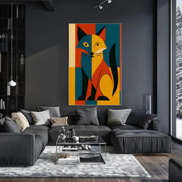 Stylized Geometric Fox Abstract, Artistic, or Pop Culture Poster PosterGoat