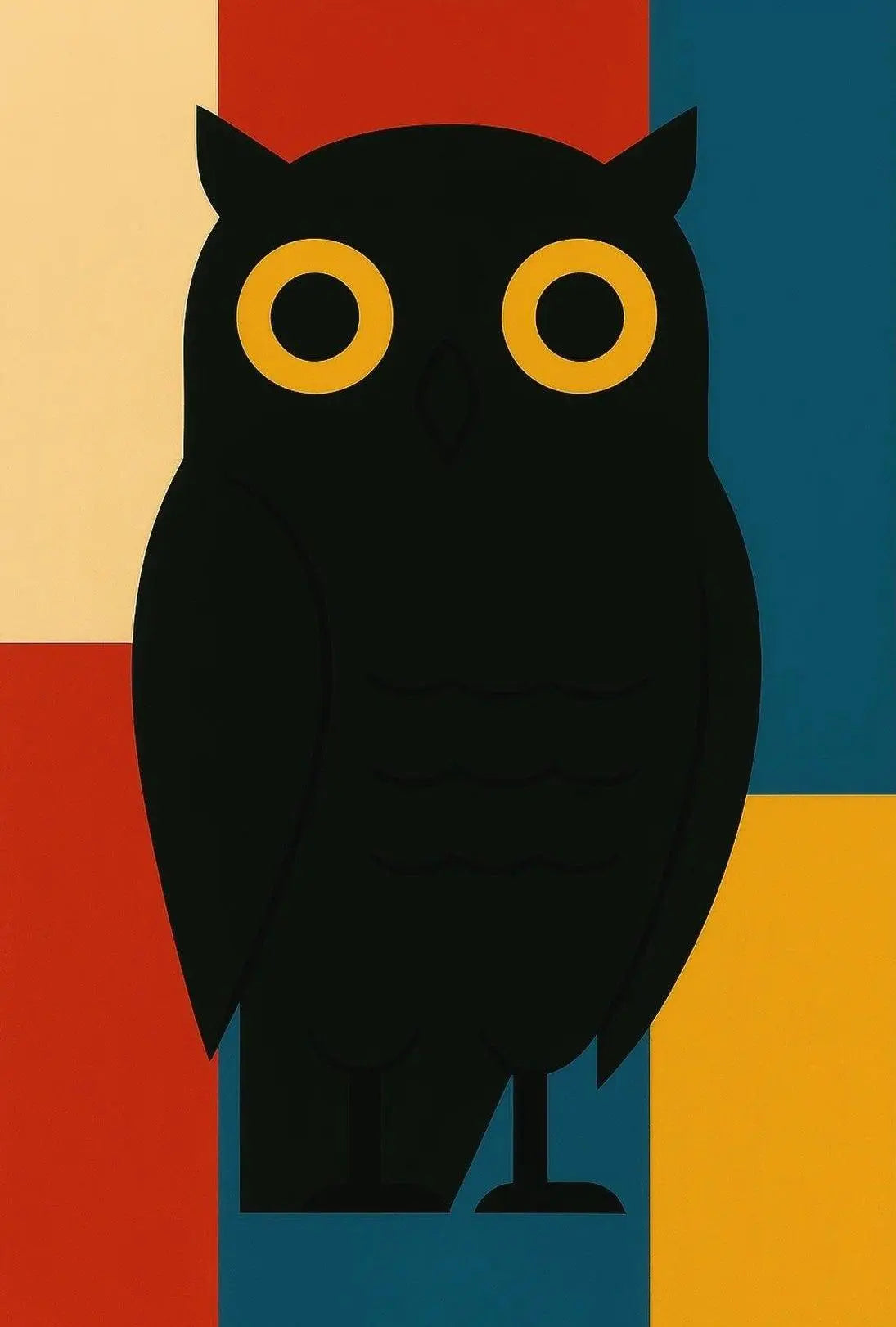 Stylized Geometric Owl Artwork for Animal Poster PosterGoat