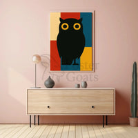Stylized Geometric Owl Artwork for Animal Poster PosterGoat