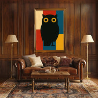 Stylized Geometric Owl Artwork for Animal Poster PosterGoat