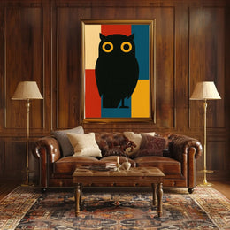 Stylized Geometric Owl Artwork for Animal Poster PosterGoat
