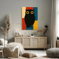 Stylized Geometric Owl Artwork for Animal Poster PosterGoat