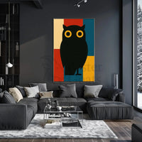 Stylized Geometric Owl Artwork for Animal Poster PosterGoat
