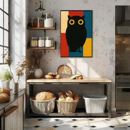 Stylized Geometric Owl Artwork for Animal Poster PosterGoat