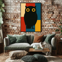 Stylized Geometric Owl Artwork for Animal Poster PosterGoat