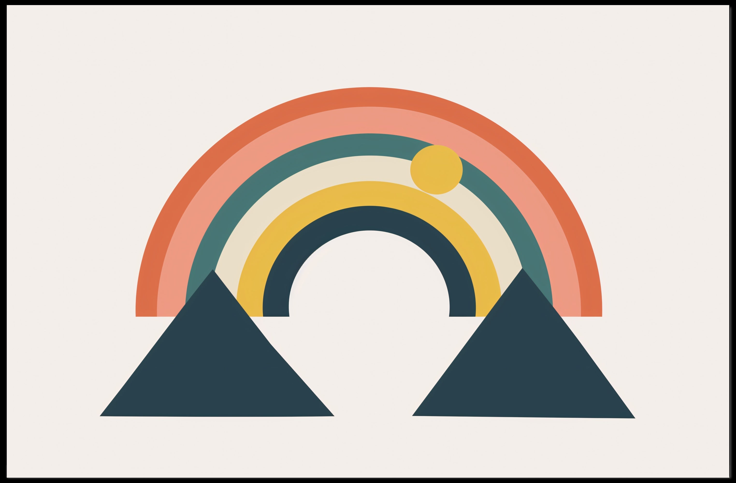 Stylized Geometric Rainbow Abstract Art Print Poster PosterGoat