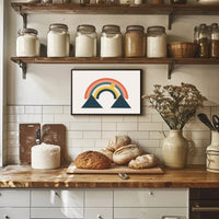 Stylized Geometric Rainbow Abstract Art Print Poster PosterGoat