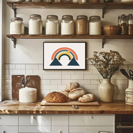Stylized Geometric Rainbow Abstract Art Print Poster PosterGoat