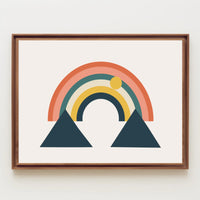 Stylized Geometric Rainbow Abstract Art Print Poster PosterGoat