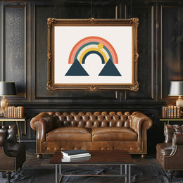 Stylized Geometric Rainbow Abstract Art Print Poster PosterGoat