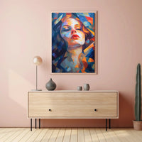 Stylized Geometric Woman Portrait Abstract Artistic Poster PosterGoat