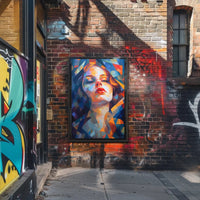 Stylized Geometric Woman Portrait Abstract Artistic Poster PosterGoat