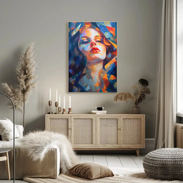 Stylized Geometric Woman Portrait Abstract Artistic Poster PosterGoat