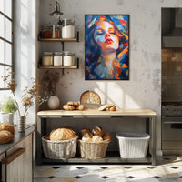 Stylized Geometric Woman Portrait Abstract Artistic Poster PosterGoat