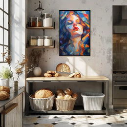 Stylized Geometric Woman Portrait Abstract Artistic Poster PosterGoat