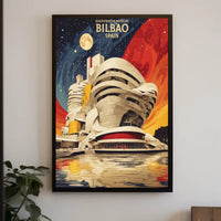 Stylized Guggenheim Bilbao Abstract Artistic Poster PosterGoat