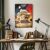 Stylized Guggenheim Bilbao Abstract Artistic Poster PosterGoat