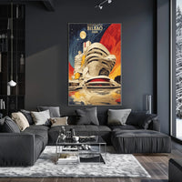 Stylized Guggenheim Bilbao Abstract Artistic Poster PosterGoat