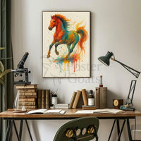Stylized Horse in Motion Artistic Animal Poster PosterGoat