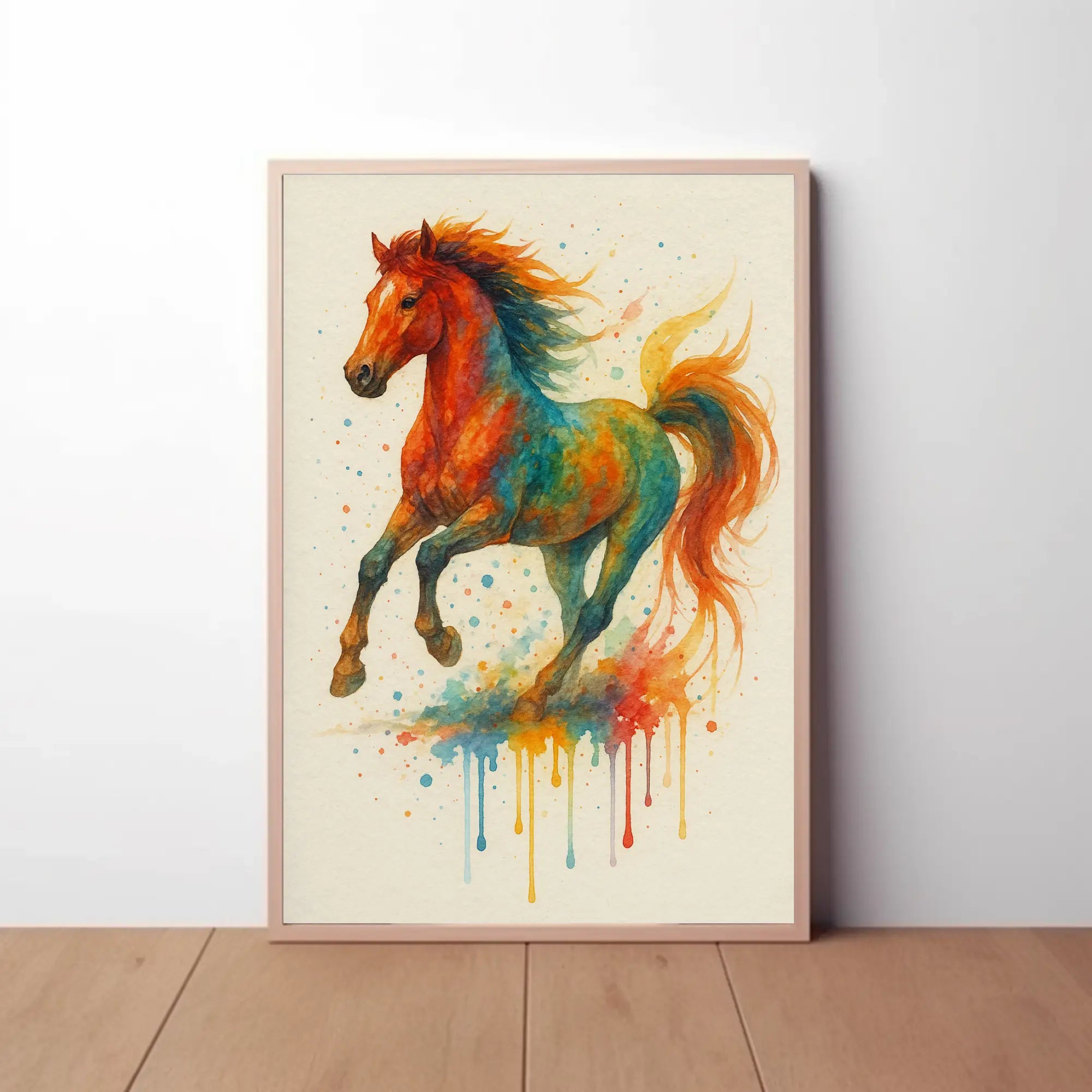 Stylized Horse in Motion Artistic Animal Poster PosterGoat