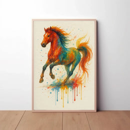 Stylized Horse in Motion Artistic Animal Poster PosterGoat
