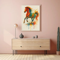 Stylized Horse in Motion Artistic Animal Poster PosterGoat