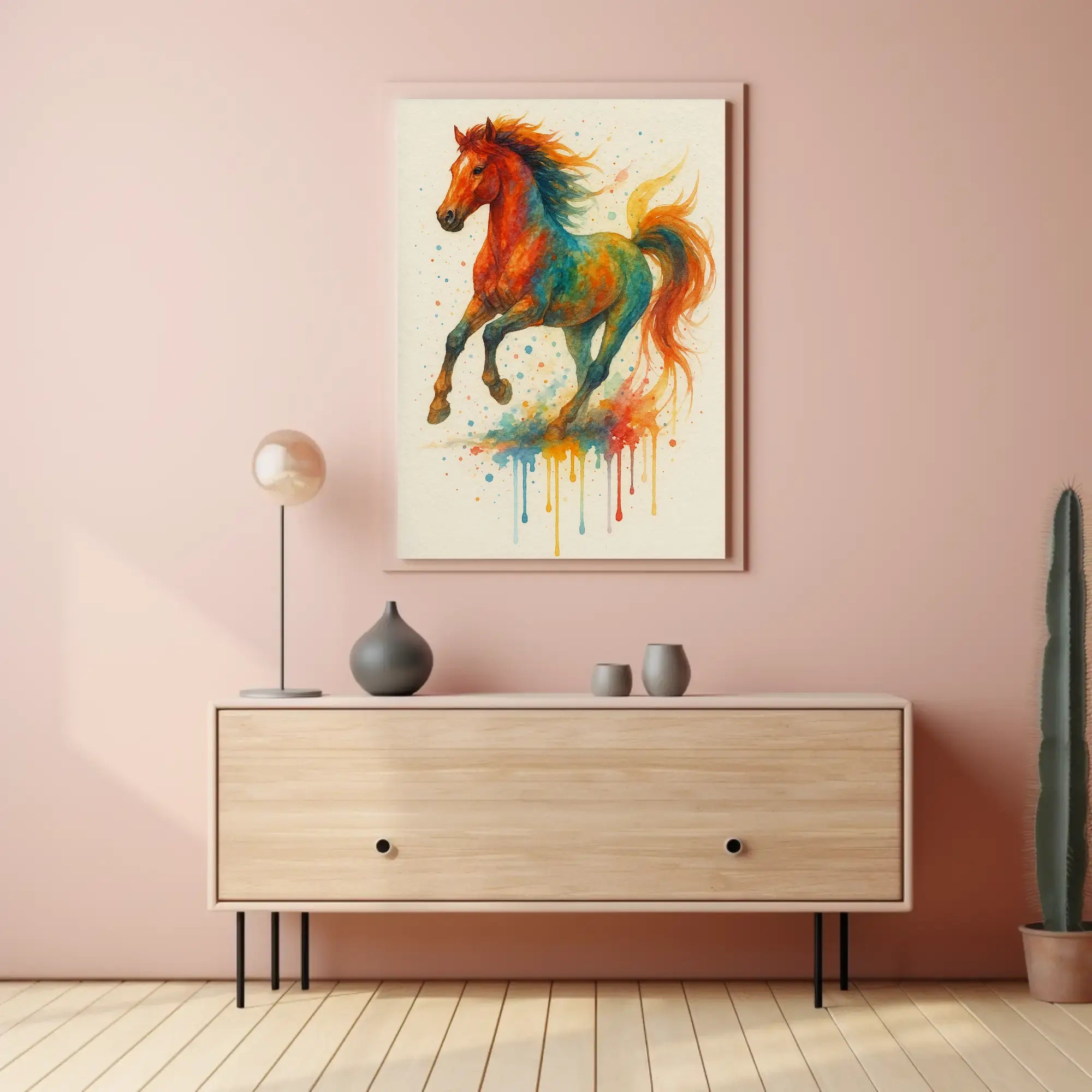 Stylized Horse in Motion Artistic Animal Poster PosterGoat