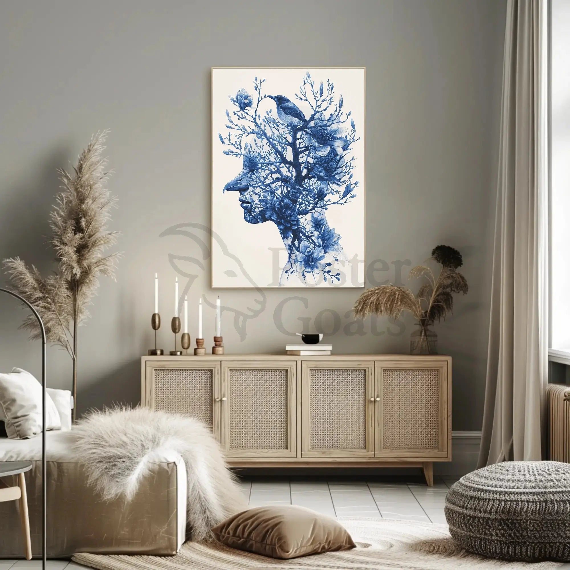 Stylized Human-Nature Silhouette: Abstract, Artistic, or Pop Culture Poster PosterGoat