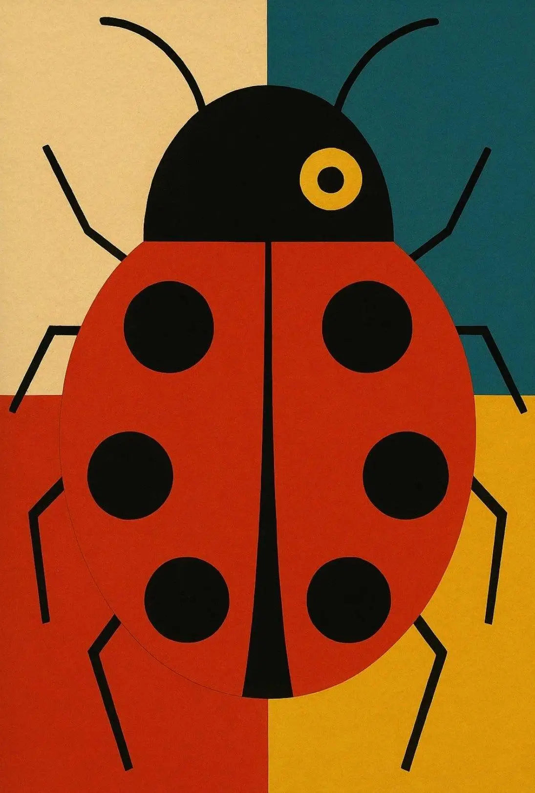 Stylized Ladybug Minimalist Artwork Animal Poster PosterGoat