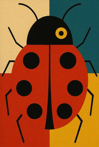 Stylized Ladybug Minimalist Artwork Animal Poster PosterGoat