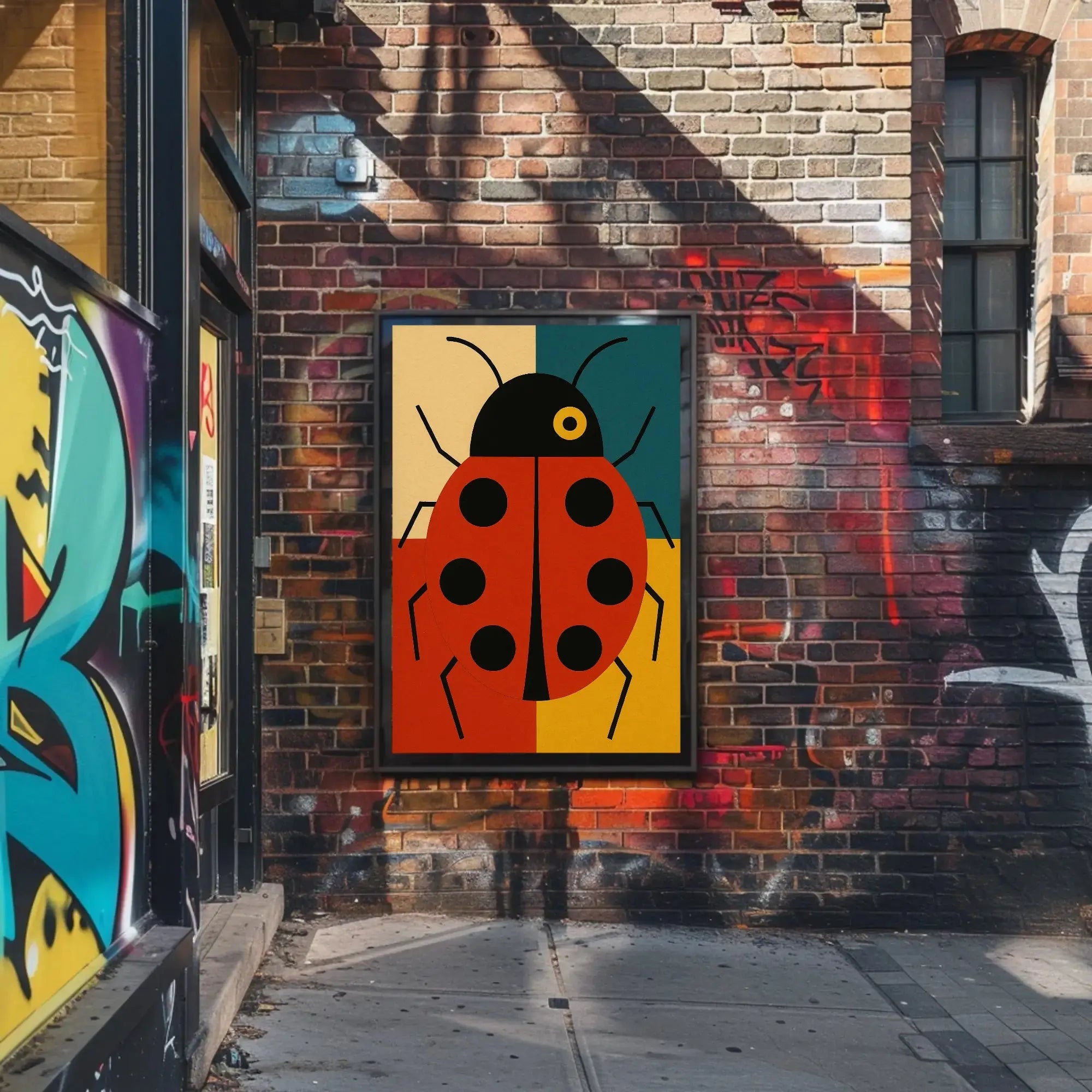 Stylized Ladybug Minimalist Artwork Animal Poster PosterGoat