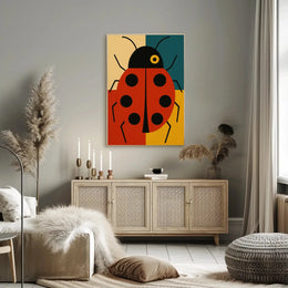 Stylized Ladybug Minimalist Artwork Animal Poster PosterGoat