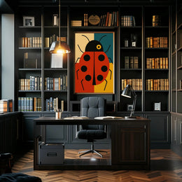 Stylized Ladybug Minimalist Artwork Animal Poster PosterGoat