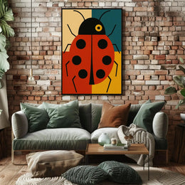 Stylized Ladybug Minimalist Artwork Animal Poster PosterGoat