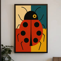 Stylized Ladybug Minimalist Artwork Animal Poster PosterGoat