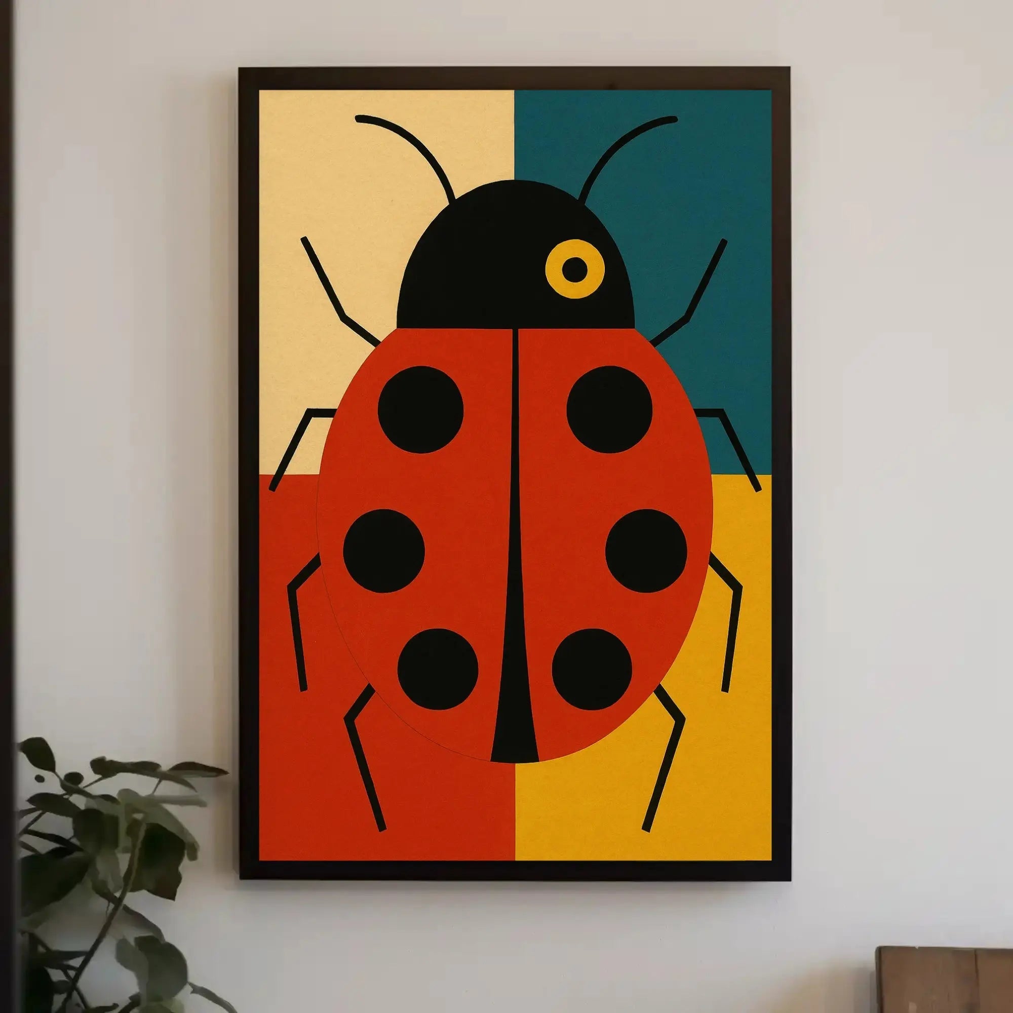 Stylized Ladybug Minimalist Artwork Animal Poster PosterGoat