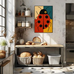 Stylized Ladybug Minimalist Artwork Animal Poster PosterGoat