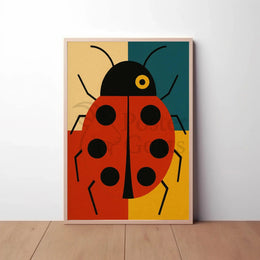 Stylized Ladybug Minimalist Artwork Animal Poster PosterGoat