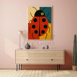 Stylized Ladybug Minimalist Artwork Animal Poster PosterGoat