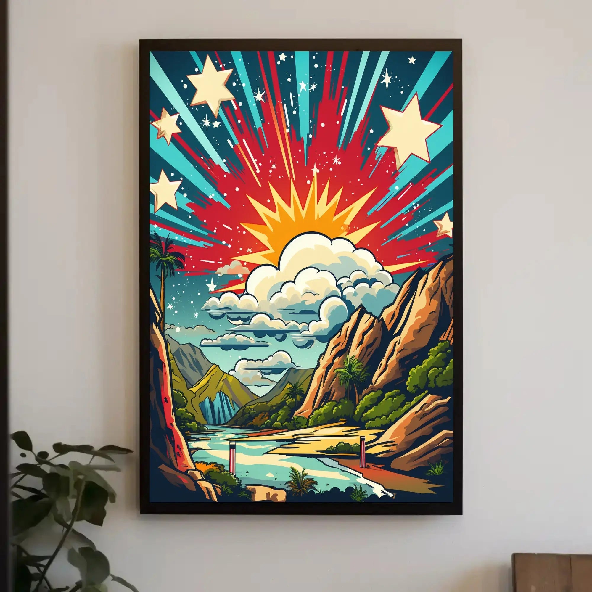 Stylized Landscape Adventure Scenery Retro Travel Poster PosterGoat