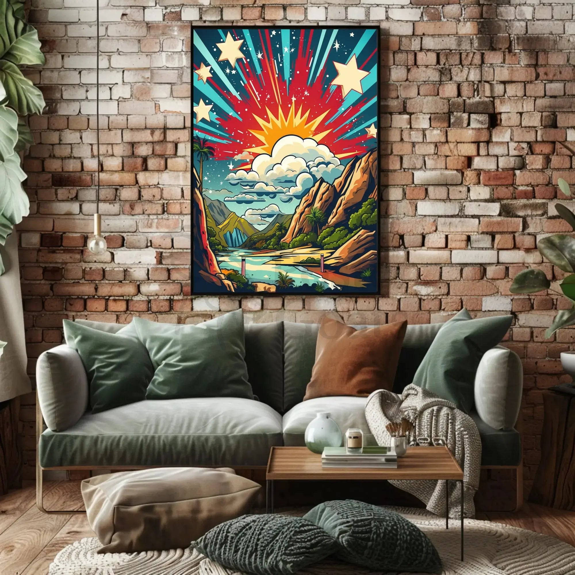 Stylized Landscape Adventure Scenery Retro Travel Poster PosterGoat