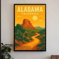 Stylized Landscape Adventure Travel Poster PosterGoat
