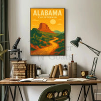 Stylized Landscape Adventure Travel Poster PosterGoat