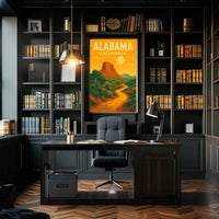 Stylized Landscape Adventure Travel Poster PosterGoat