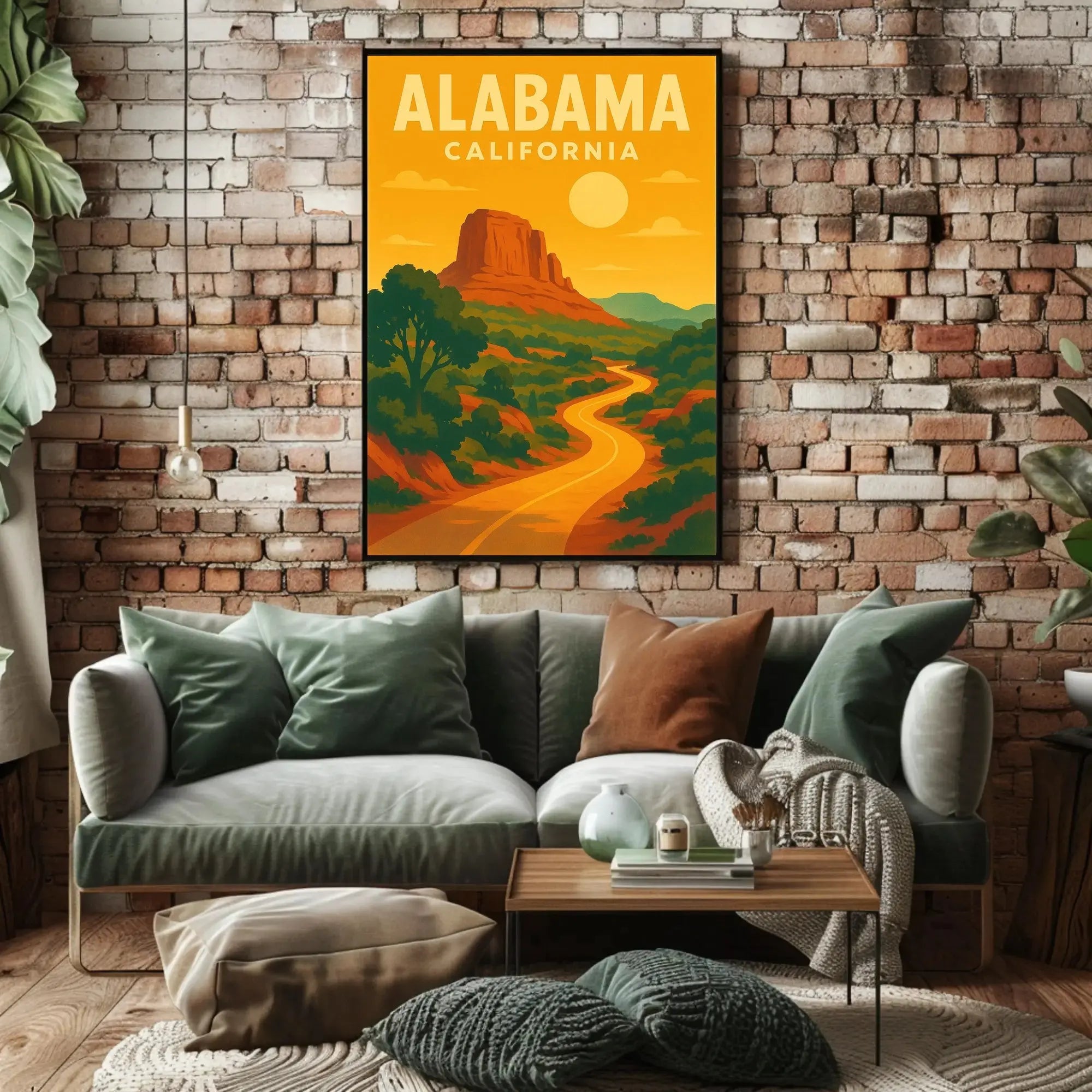 Stylized Landscape Adventure Travel Poster PosterGoat